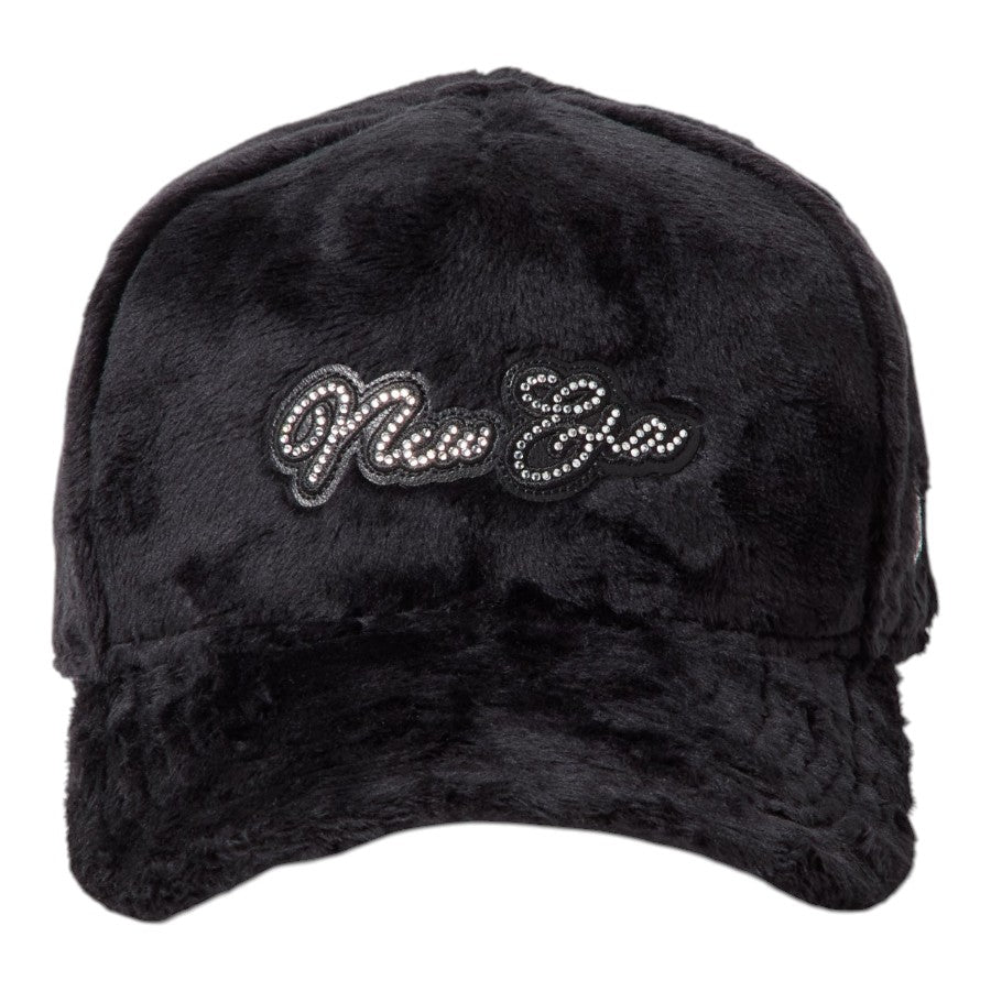 9FORTY A-Frame Micro Fur ラインストーン NEW ERA ロゴ ブラック