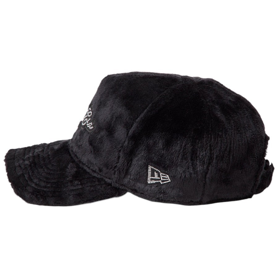 9FORTY A-Frame Micro Fur ラインストーン NEW ERA ロゴ ブラック