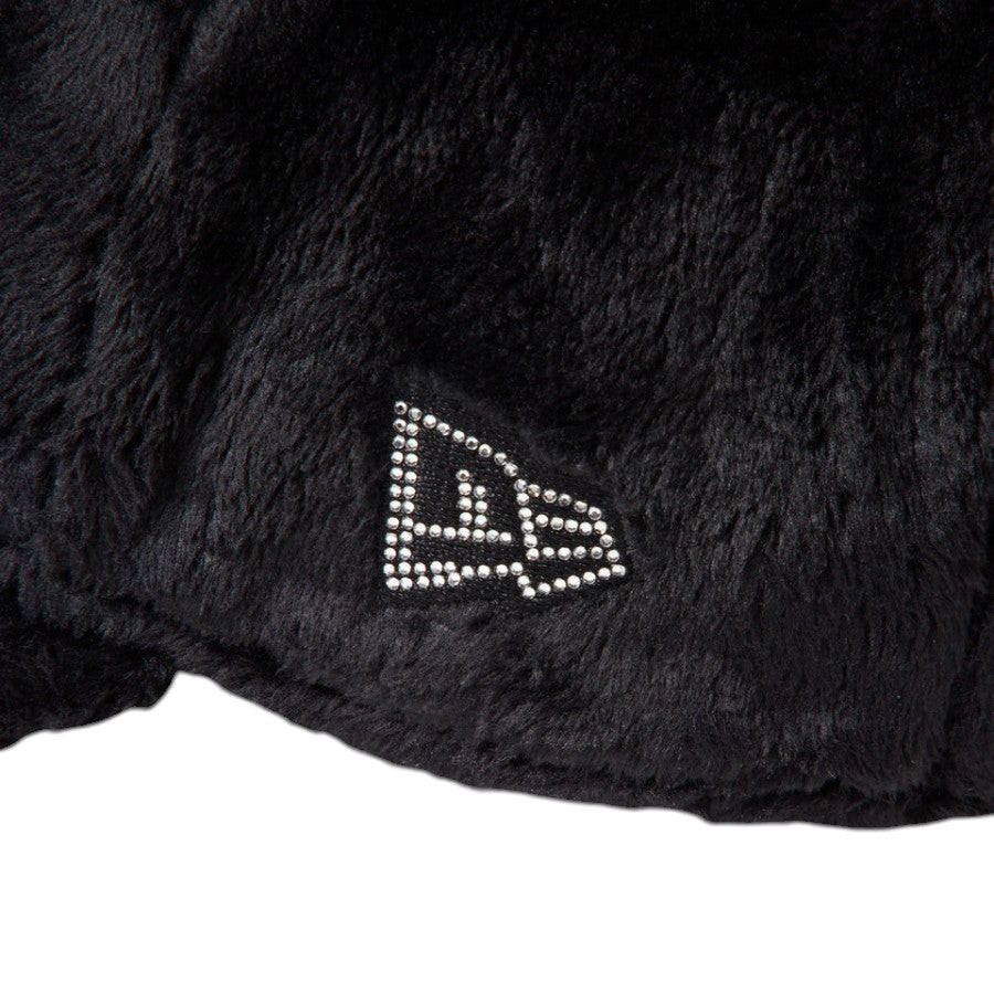 9FORTY A-Frame Micro Fur ラインストーン NEW ERA ロゴ ブラック