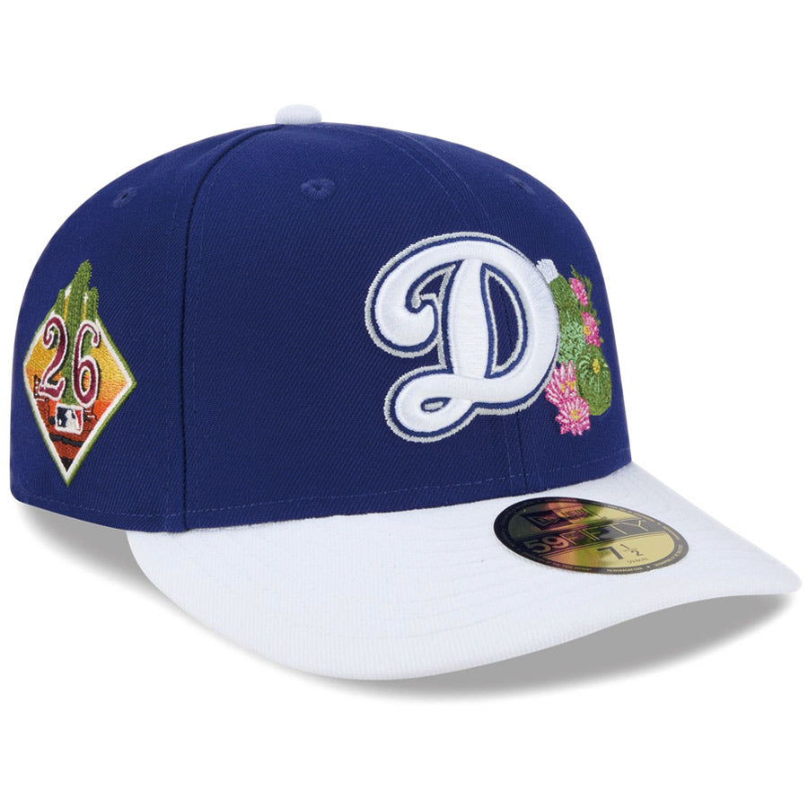 ニューエラ NEW ERA PC 59FIFTY 2026 MLB Spring Training ロサンゼルス・ドジャース ダークロイヤル ホワイトバイザー 14865315 左斜め