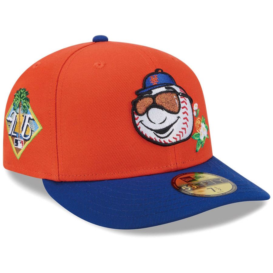 ニューエラ NEW ERA PC 59FIFTY 2026 MLB Spring Training ニューヨーク・メッツ オレンジ ブルーバイザー 14865314 左斜め