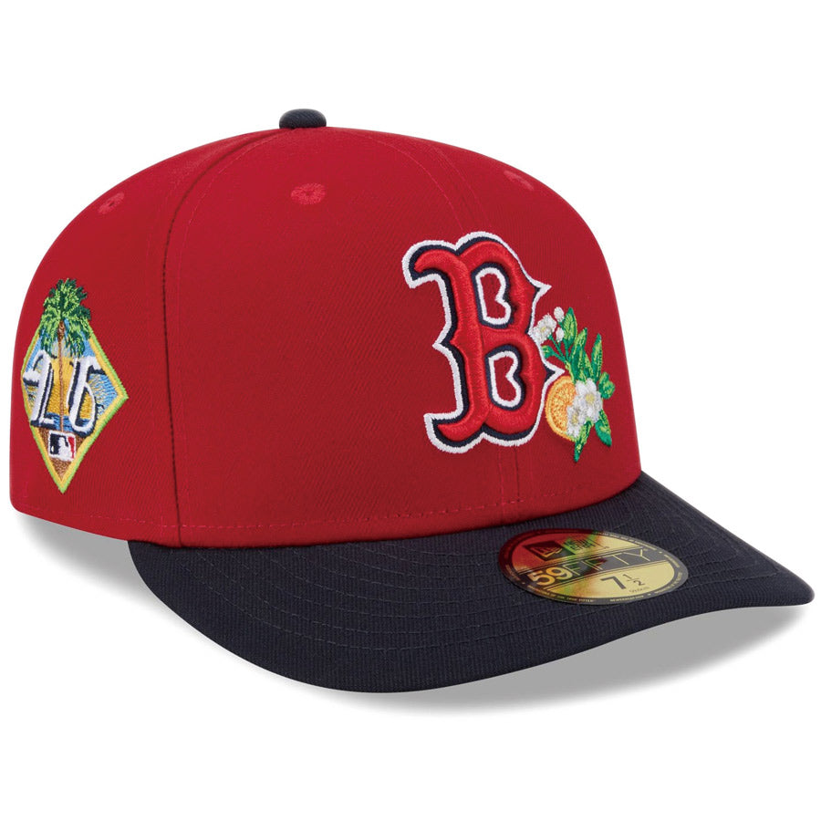 ニューエラ キャップ NEW ERA PC 59FIFTY 2026 MLB Spring Training ボストン・レッドソックス レッド ネイビーバイザー 14865317 左斜め
