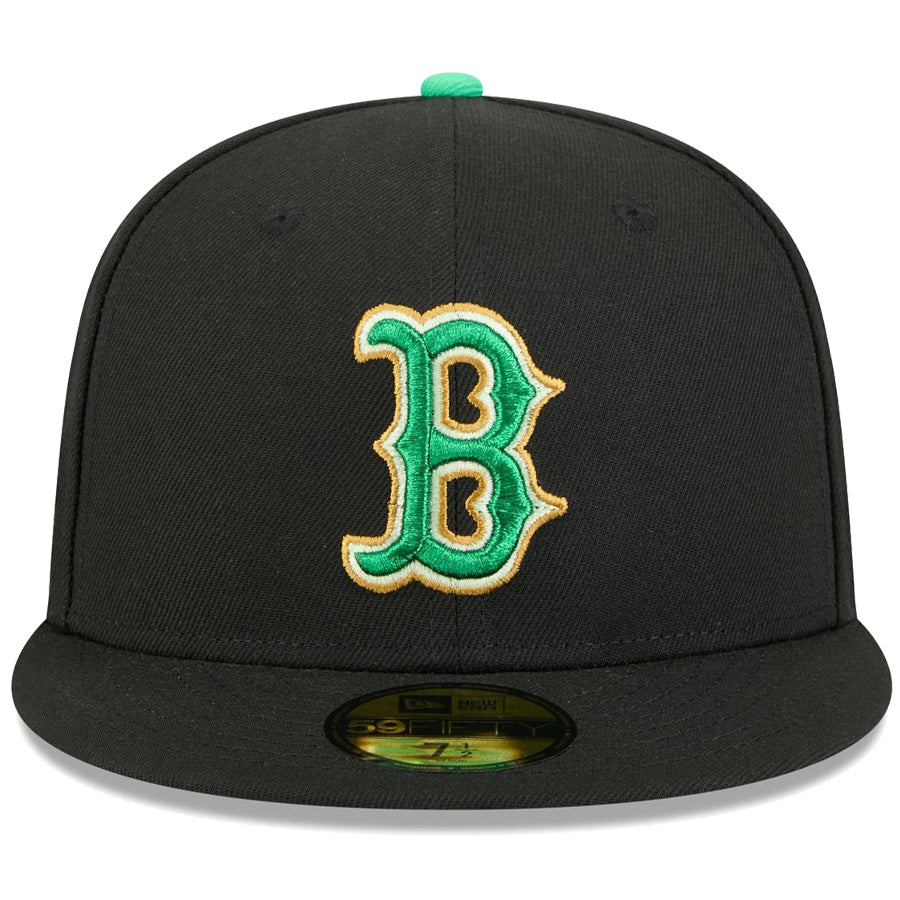ニューエラ キャップ NEW ERA 59FIFTY MLB St. Patrick's Day ボストン レッドソックス ブラック 14865042 フロント