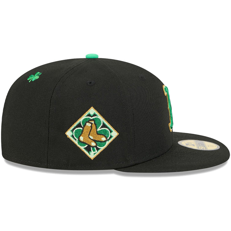 ニューエラ キャップ NEW ERA 59FIFTY MLB St. Patrick's Day ボストン レッドソックス ブラック 14865042 右サイド