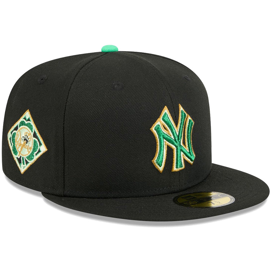 ニューエラ キャップ NEW ERA 59FIFTY MLB St. Patrick's Day ニューヨーク・ヤンキース ブラック 14865038 左斜め