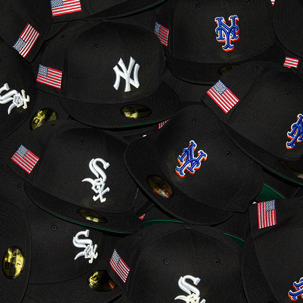 KINGS 別注 59FIFTY ニューヨーク・メッツ USA Flag ブラック ケリーアンダーバイザー