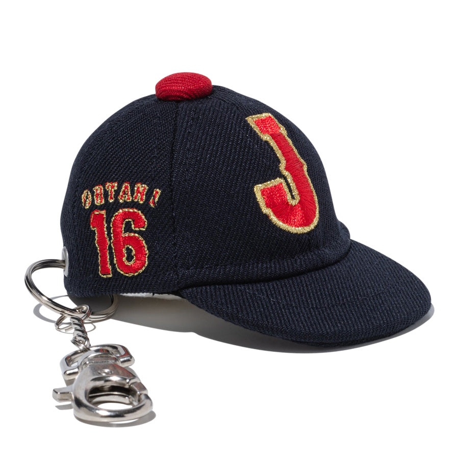 ニューエラ NEW ERA キャップキーホルダー 2026 World Baseball Classic Samurai Japan Players OHTANI 16 15129652 左斜め