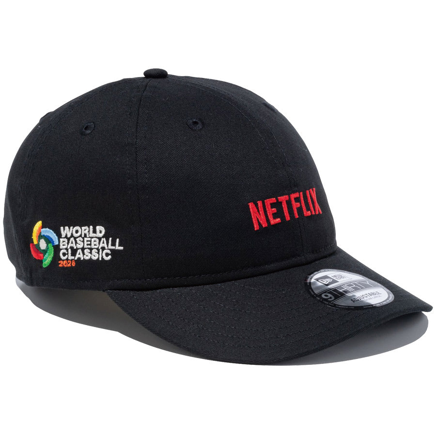 NEW ERA 9THIRTY WBC 2026 Netflix サイドロゴ ブラック 左斜め