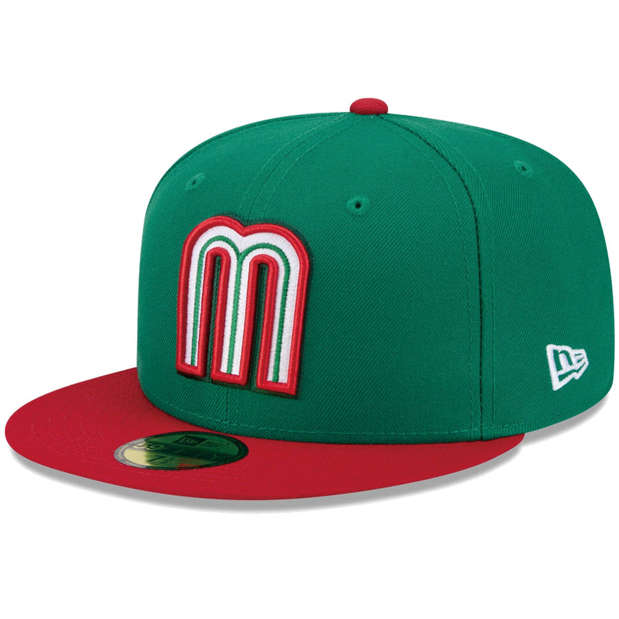 NEW ERA 59FIFTY メキシコ グリーン レッドバイザー 右斜め