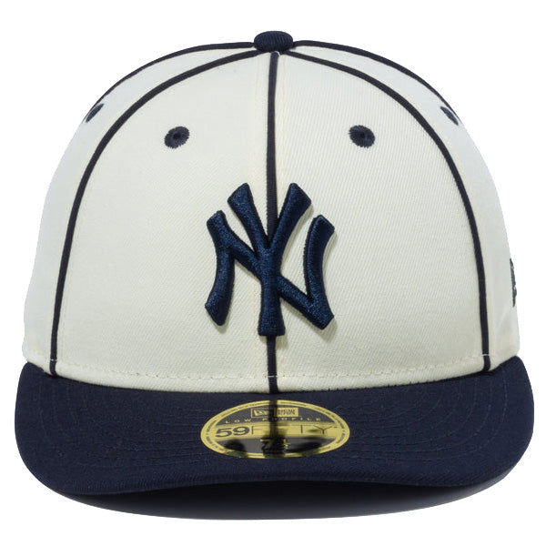 LP 59FIFTY MLB Piping ニューヨーク・ヤンキース クロームホワイト ネイビーバイザー